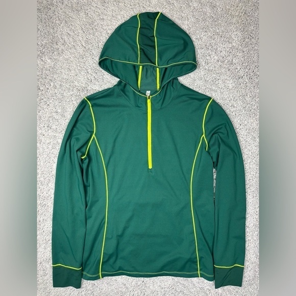 Fabletics Top Womens Extra Large Green Activewear Hooded Running Gear Outdoors - Picture 1 of 4